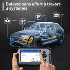 Valise diagnostic automobile OBD2 AD500 4 systèmes moteur transmission ABS SRS 6 réinitialisations écran 5 pouces Android 11