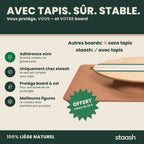 Planche d'équilibre en bois antidérapante pour entraînement équilibre posture proprioception charge maximale 120 kg kit complet