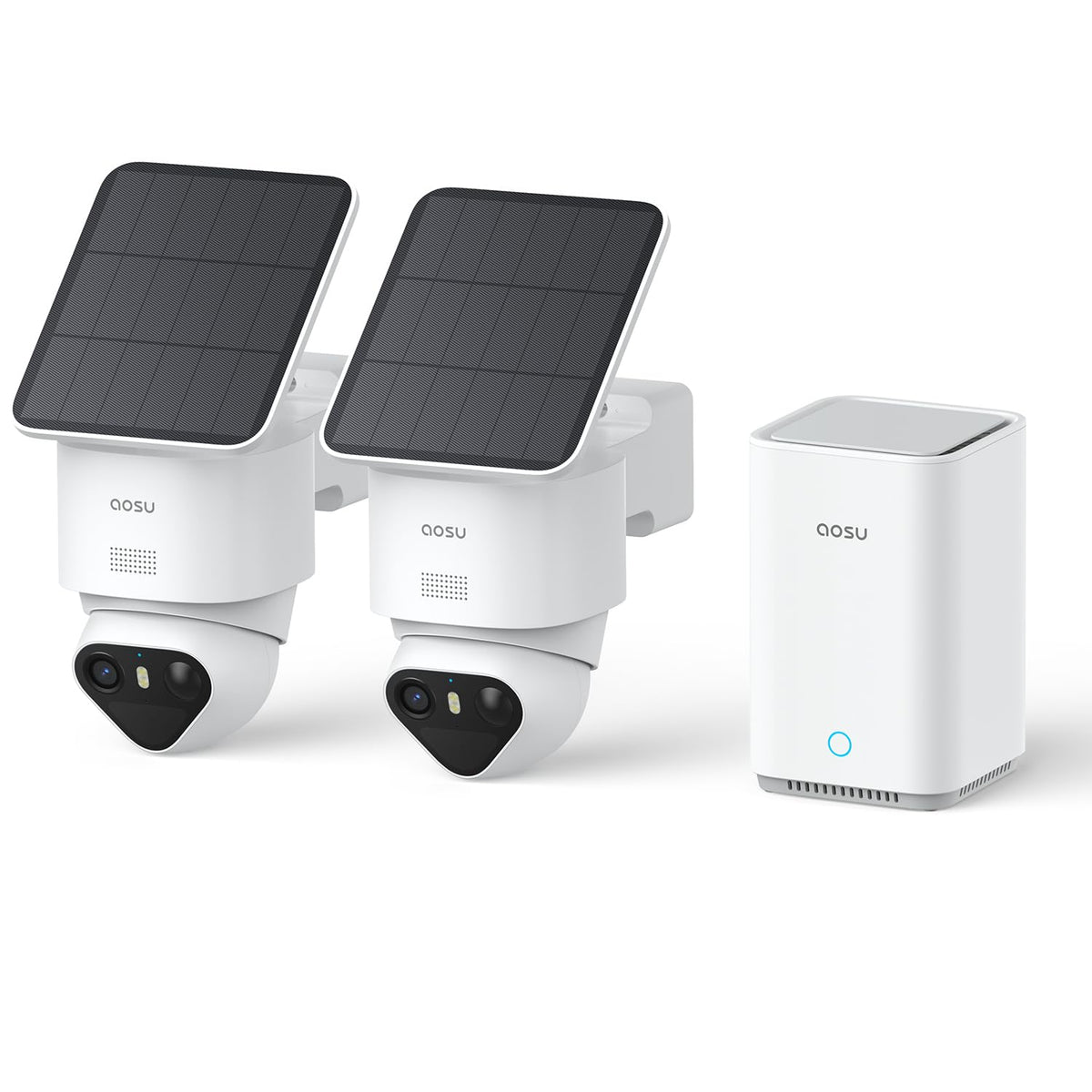 Caméra de Surveillance Extérieure Solaire WiFi T2 Ultra C9X11 4K 8MP 360° Suivi Automatique Vision Nocturne 32 Go Kit 2 Caméras