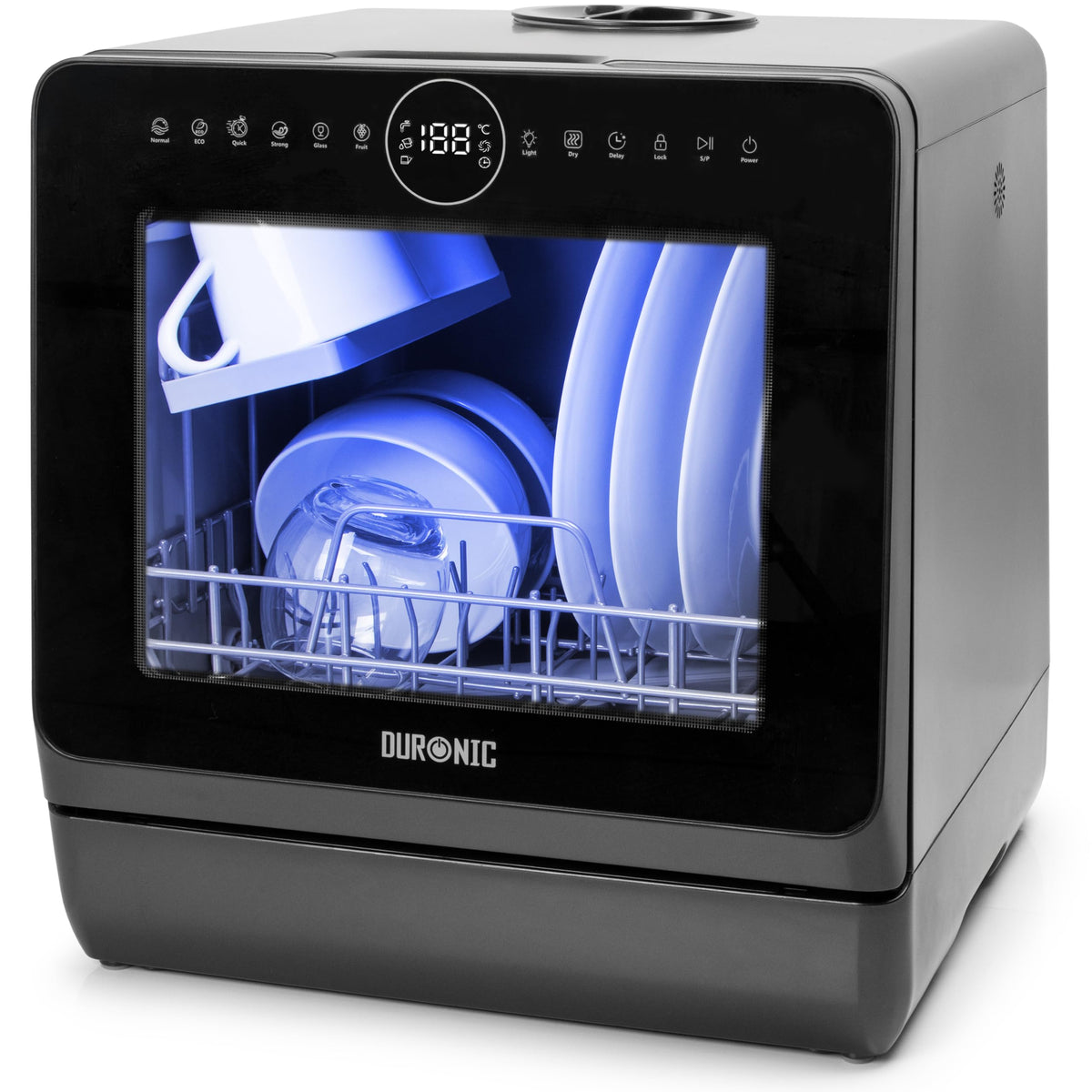 Lave-vaisselle de comptoir DW5 BK 950 W capacité 5 L 7 programmes écran tactile séchage PTC 48 x 51 x 45,8 cm
