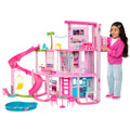 Maison de Poupée avec Accessoires HMX10 79 Pièces 10 Espaces de Jeu Toboggan 3 Étages et Piscine