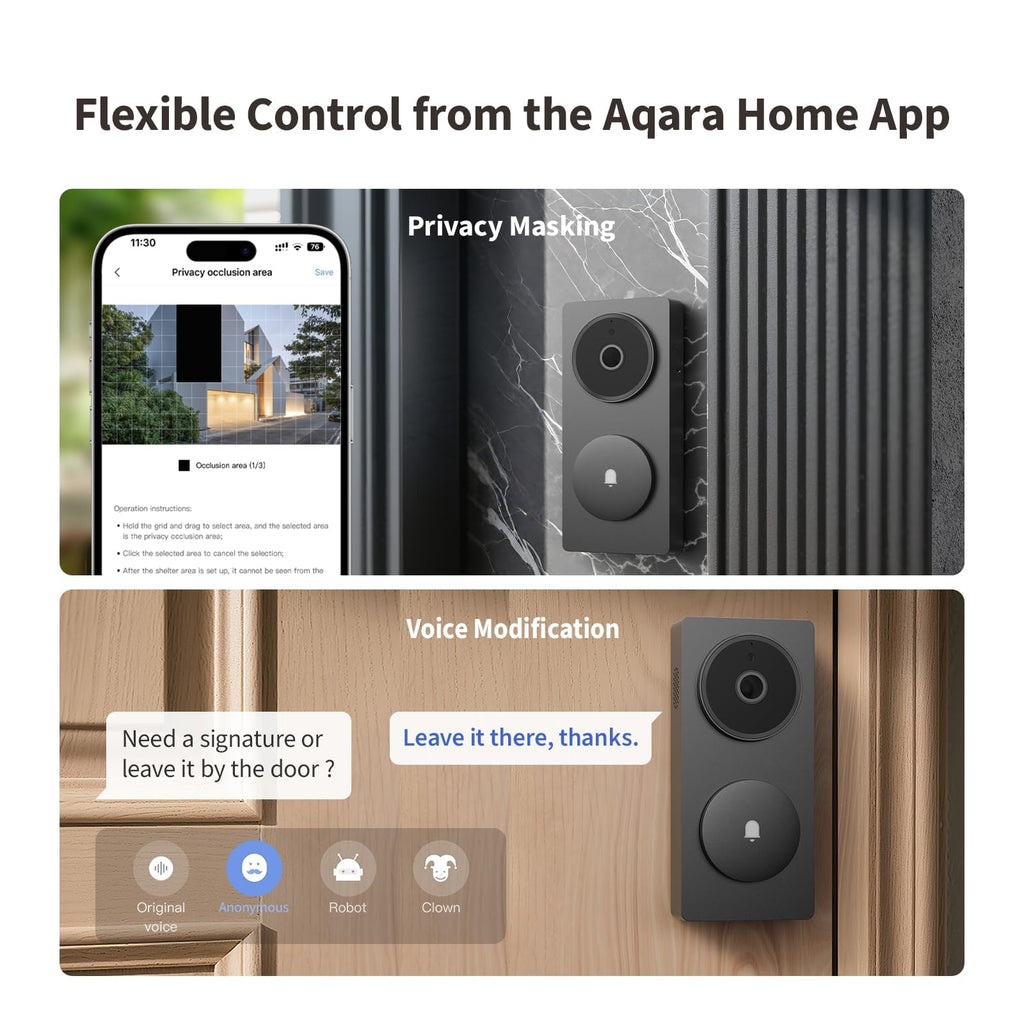 Sonnette vidéo 2K CH-C09E avec carillon Hub Matter Wi-Fi 2,4 et 5 GHz Zigbee Thread vision nocturne audio bidirectionnel
