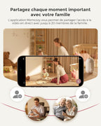 Babyphone caméra BM04-1 écran 5 pouces 1080p Wi-Fi FHSS vision nocturne audio bidirectionnel détection des pleurs et mouvements