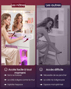 Coiffeuse avec miroir LED RGB 107 x 40 x 144,5 cm 5 tiroirs plateau en verre prises USB armoires de rangement Kailyn RDT145WB01