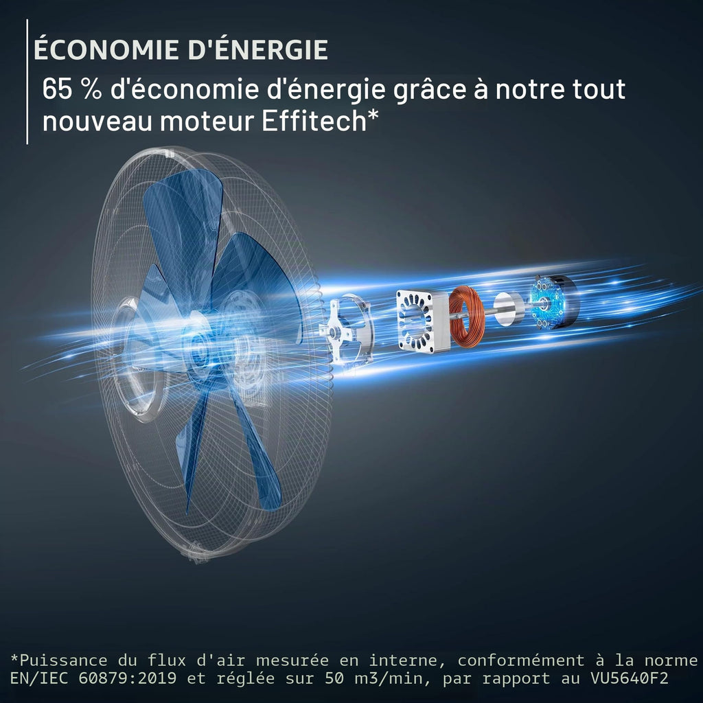 Ventilateur sur pied VU5677 10 vitesses 60 m³/min 21 dB(A) oscillation 120° hauteur réglable minuterie 12 h télécommande