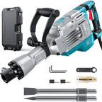 Marteau de Démolition Z1G-DS-107HC 1700 W 230 V 65 J SDS-Hex Poignée 360° Anti-Vibration 2 Burins Boîte à Roulettes