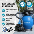 Pompe filtre à sable pour piscine 10,2 m³/h SF12K MZPP14 400 W réservoir 25 L 230 V raccord 32 à 38 mm