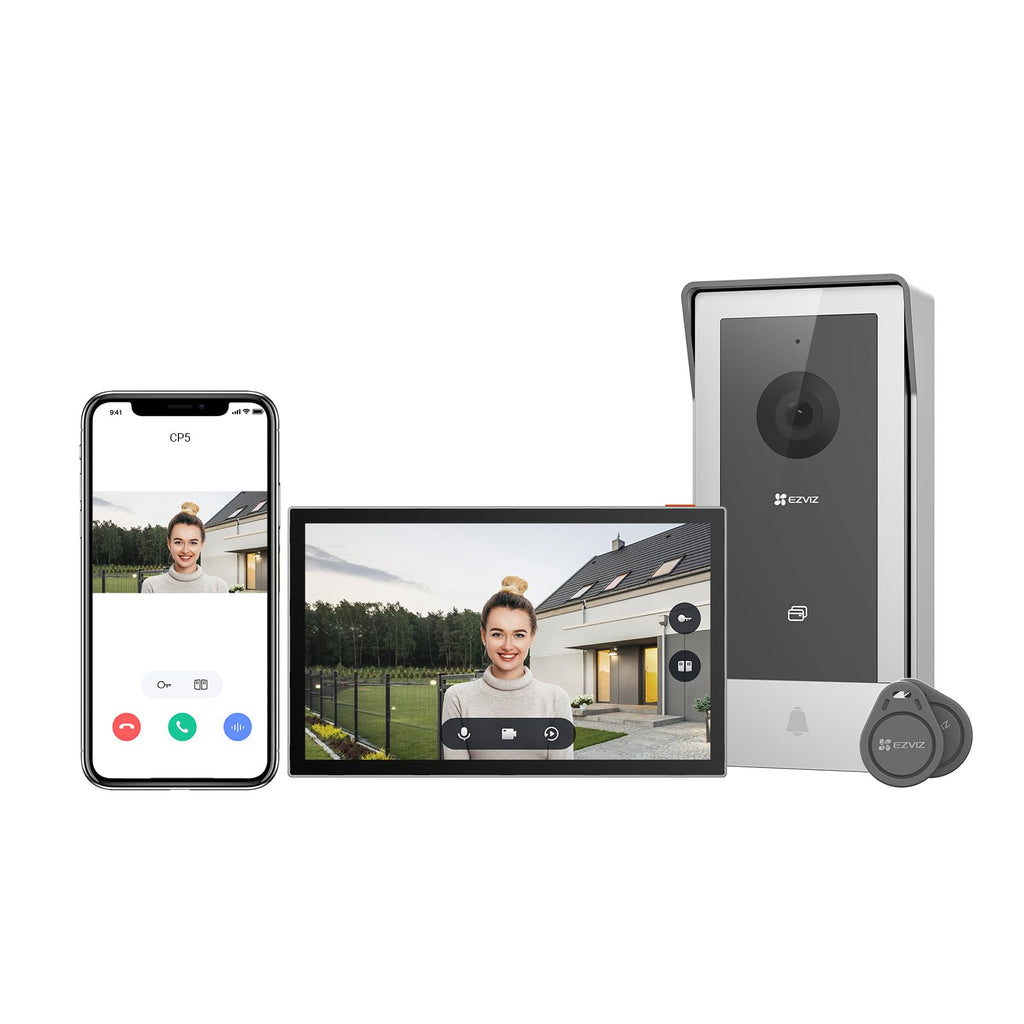 Visiophone connecté CP5 Wi-Fi écran tactile 7 pouces 1080p vision nocturne audio bidirectionnel déverrouillage RFID