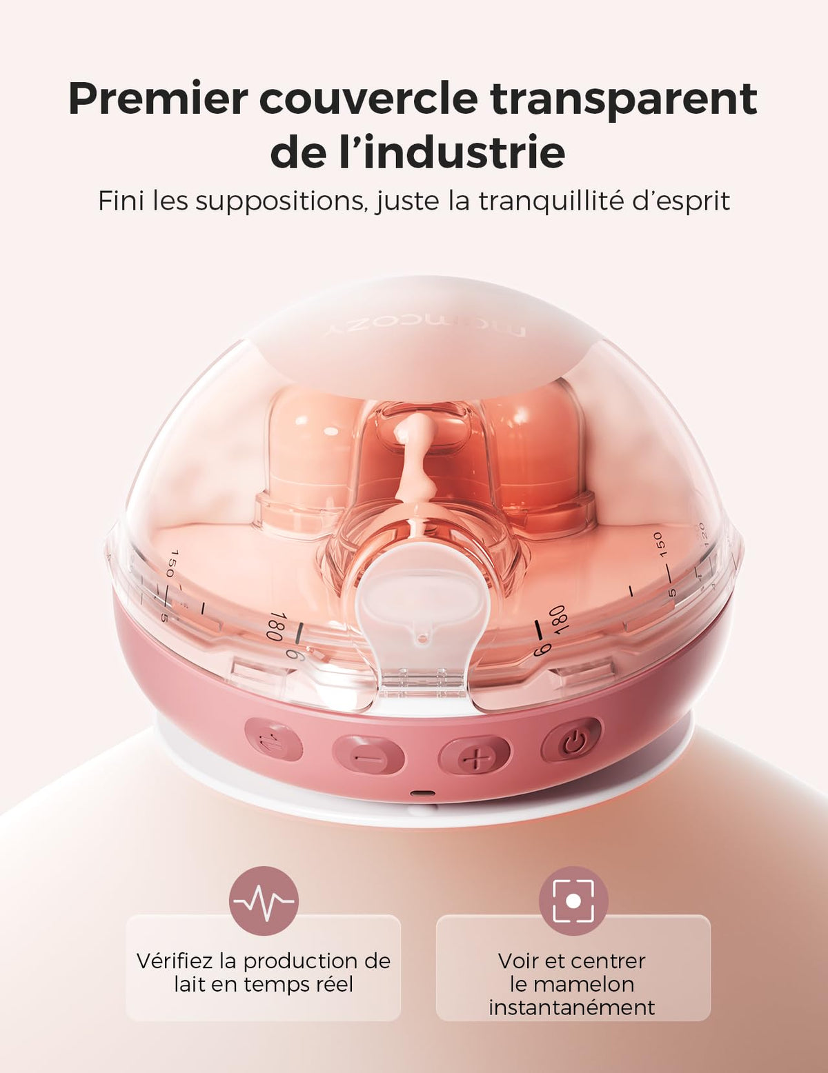 Tire-Lait Portable Air 1 Sans Fil Contrôle par Application 180 ml 45 dB Batterie Rechargeable Étui de Charge Sans Fil