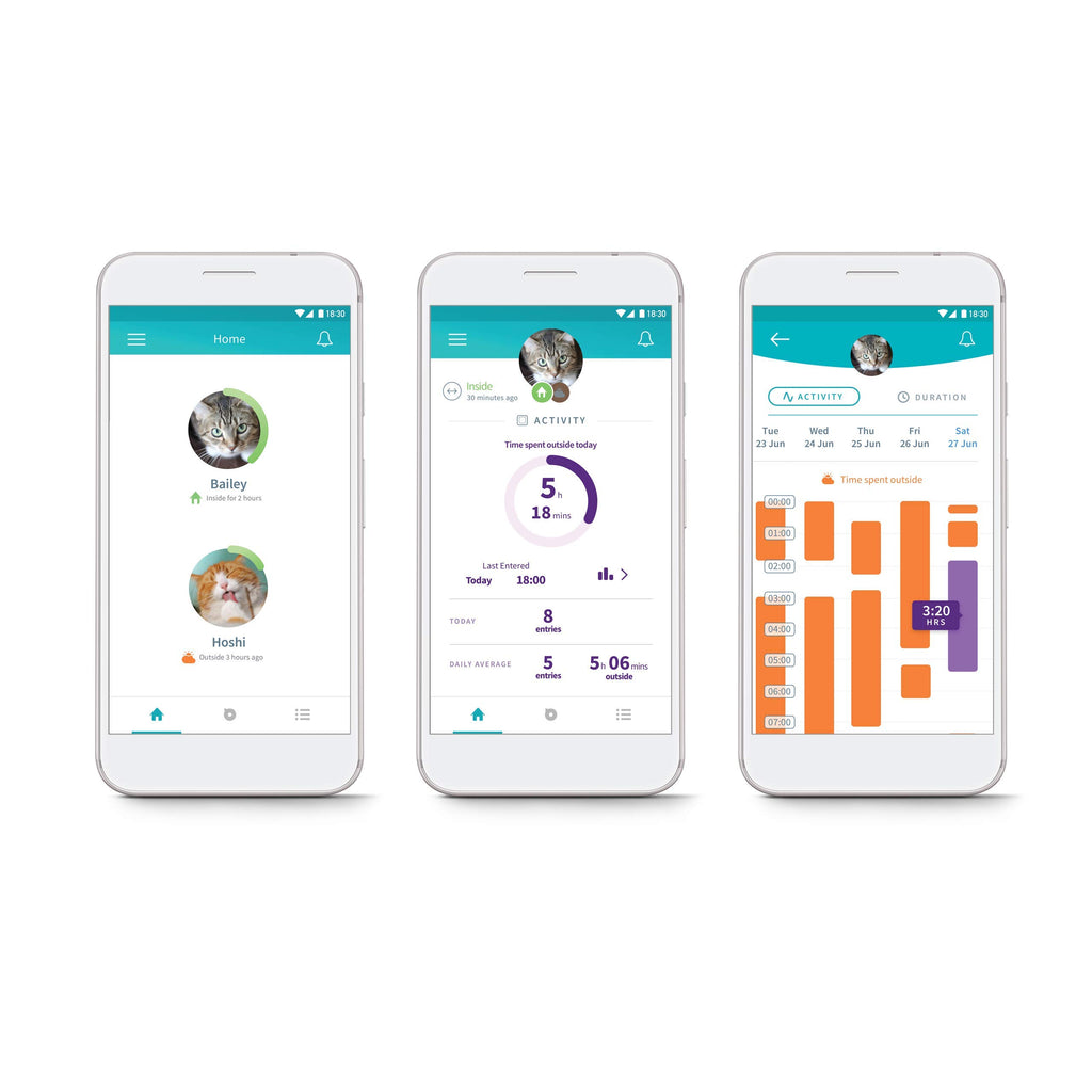 Chatière électronique iDSCFWTB1 avec puce RFID et contrôle par application DualScan avec Hub blanc