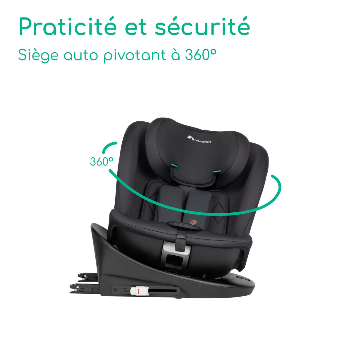Siège auto pivotant 360° RevolveFix 360 i-Size 40 à 150 cm ISOFIX Top Tether harnais 5 points 6 inclinaisons 12 positions