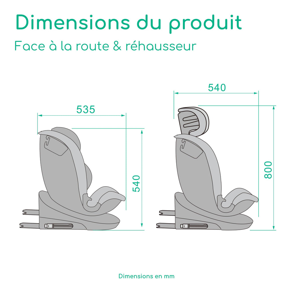 Siège auto pivotant 360° RevolveFix 360 i-Size 40 à 150 cm ISOFIX Top Tether harnais 5 points 6 inclinaisons 12 positions