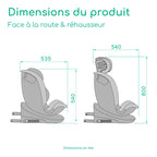 Siège auto pivotant 360° RevolveFix 360 i-Size 40 à 150 cm ISOFIX Top Tether harnais 5 points 6 inclinaisons 12 positions