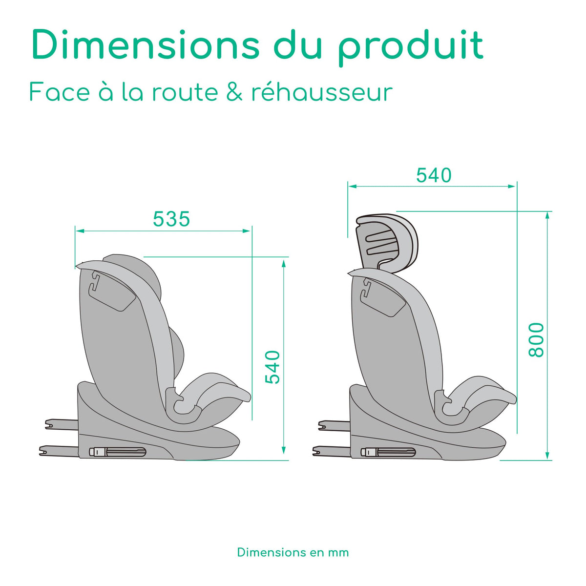Siège auto pivotant 360° RevolveFix 360 i-Size 40 à 150 cm ISOFIX Top Tether harnais 5 points 6 inclinaisons 12 positions