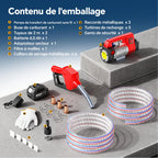 Pompe de transfert diesel sans fil 45 L/min 18 V batterie 4 Ah buse automatique tuyaux 2 m filtre pour gazole kérosène biodiesel