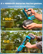Mini tronçonneuse sur perche 4-en-1 CYCPHTO1F-z 600 W chaîne 6 pouces avec sécateur et 2 batteries 4000 mAh