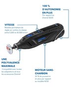 Outil rotatif sans fil 8260 12 V 3 Ah 5000 à 35000 tr/min moteur sans charbon 65 accessoires 5 adaptations 2 batteries