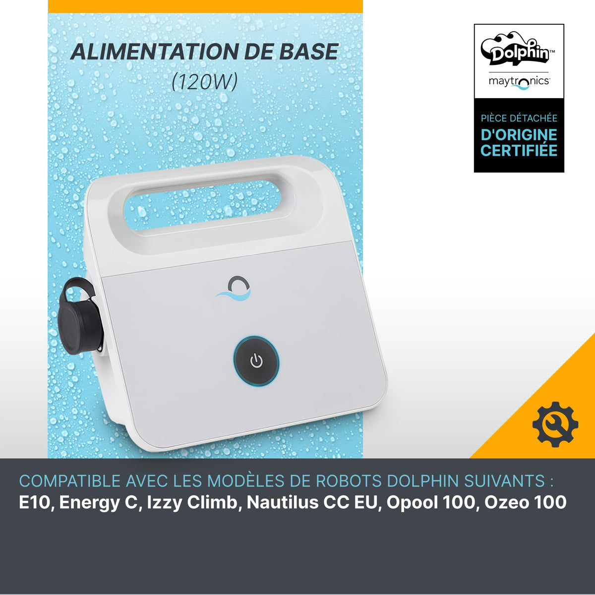 Pièce détachée d'origine alimentation robot basique 99956032-ASSY 120 W 230 V compatible E10 Energy C Izzy Climb