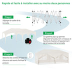 Barnum pliant 3 x 6 m avec 6 parois tente de réception beige structure métallique imperméable UPF 50+