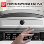 Four à pizza électrique Pizzaliano 2200 W 450 °C 20 L pierre à pizza pelle à pizza 37 cm 6 programmes écran LED