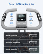 Vélo d’appartement pliable 4 en 1 MR-S15H1 résistance magnétique 16 niveaux écran LCD mesure du pouls avec bande de résistance