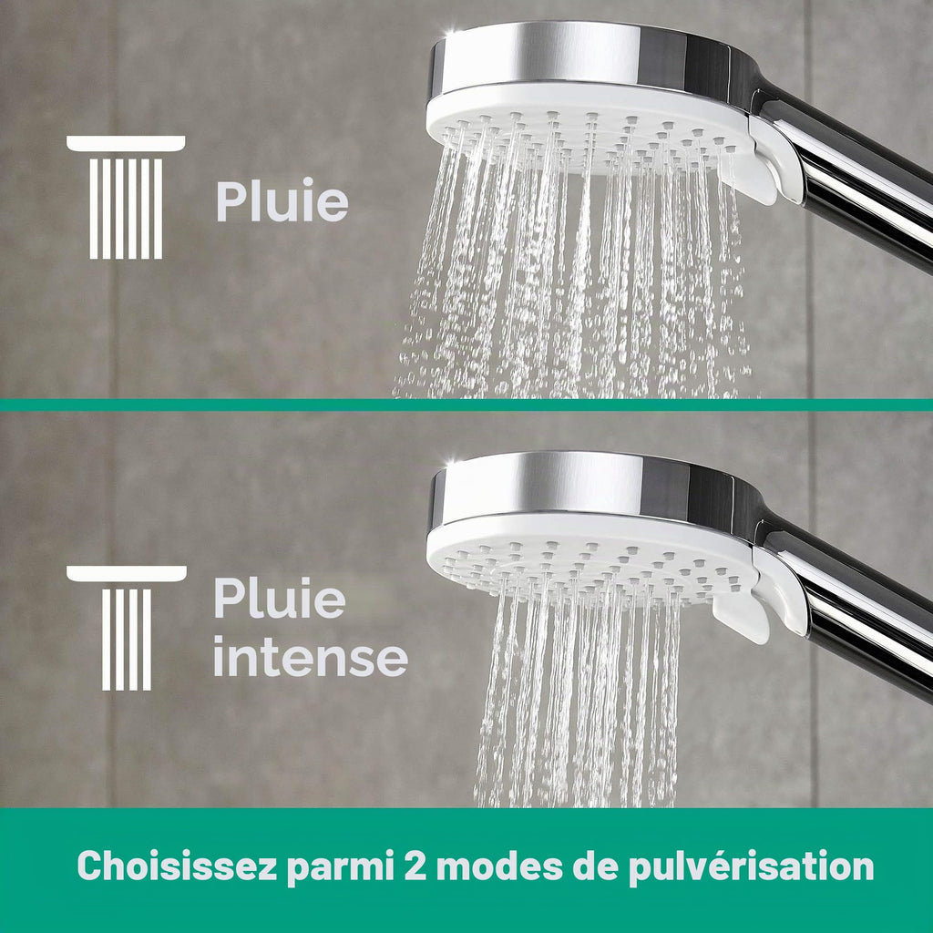 Colonne de douche Crometta E 240 27271000 avec mitigeur thermostatique douche de tête 240 mm douchette et flexible