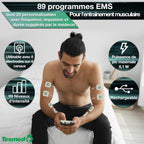 Électrostimulateur musculaire Max 830 TENS EMS Massage 4 canaux 115 programmes 99 niveaux d'intensité 8 électrodes