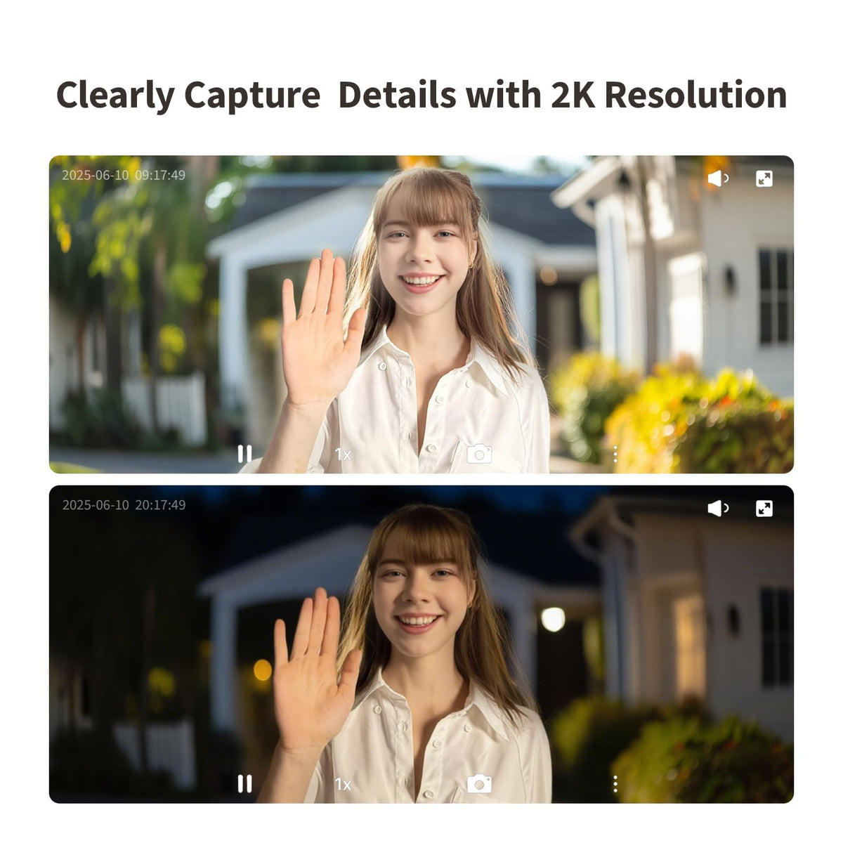 Sonnette vidéo 2K CH-C09E avec carillon Hub Matter Wi-Fi 2,4 et 5 GHz Zigbee Thread vision nocturne audio bidirectionnel