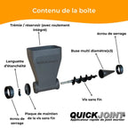 Applicateur de joint mortier pour perceuse et visseuse avec dosage précis pour joints fins de 0 à 0,2 mm