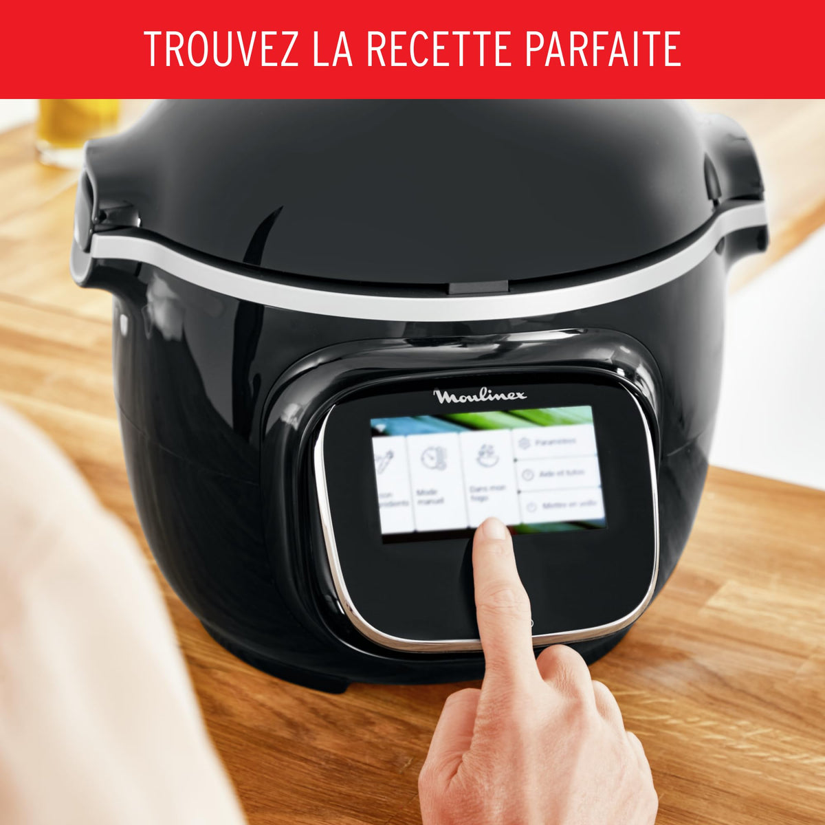 Multicuiseur électrique Cookeo Touch WiFi 6 L 1600 W écran tactile 13 modes de cuisson avec panier vapeur