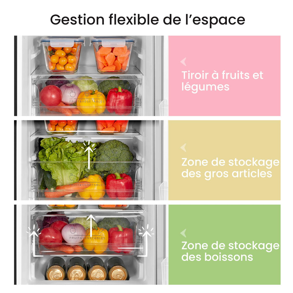Réfrigérateur congélateur 174 L RCB169DK2(E) 2 portes congélateur bas 115 L réfrigérateur 59 L dégivrage automatique