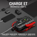 Booster de batterie 12 V GB70 2000 A lithium-ion pour voiture moto et bateau avec powerbank USB et lampe LED 400 lumens
