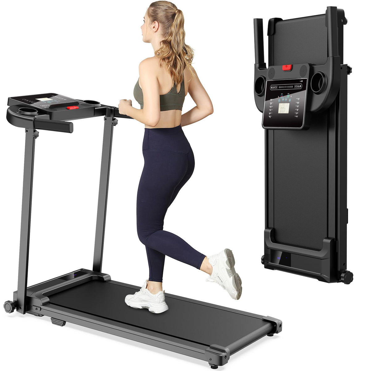 Tapis de course pliable électrique 10 km/h Lf-x2dc 2,0 CV silencieux charge 100 kg 12 programmes pour maison et bureau