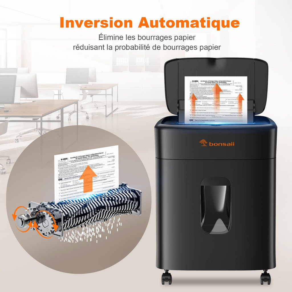 Destructeur de documents auto-alimenté C231-D micro-coupe P-4 100 feuilles bac 16 L 180 cm/min 60 dB