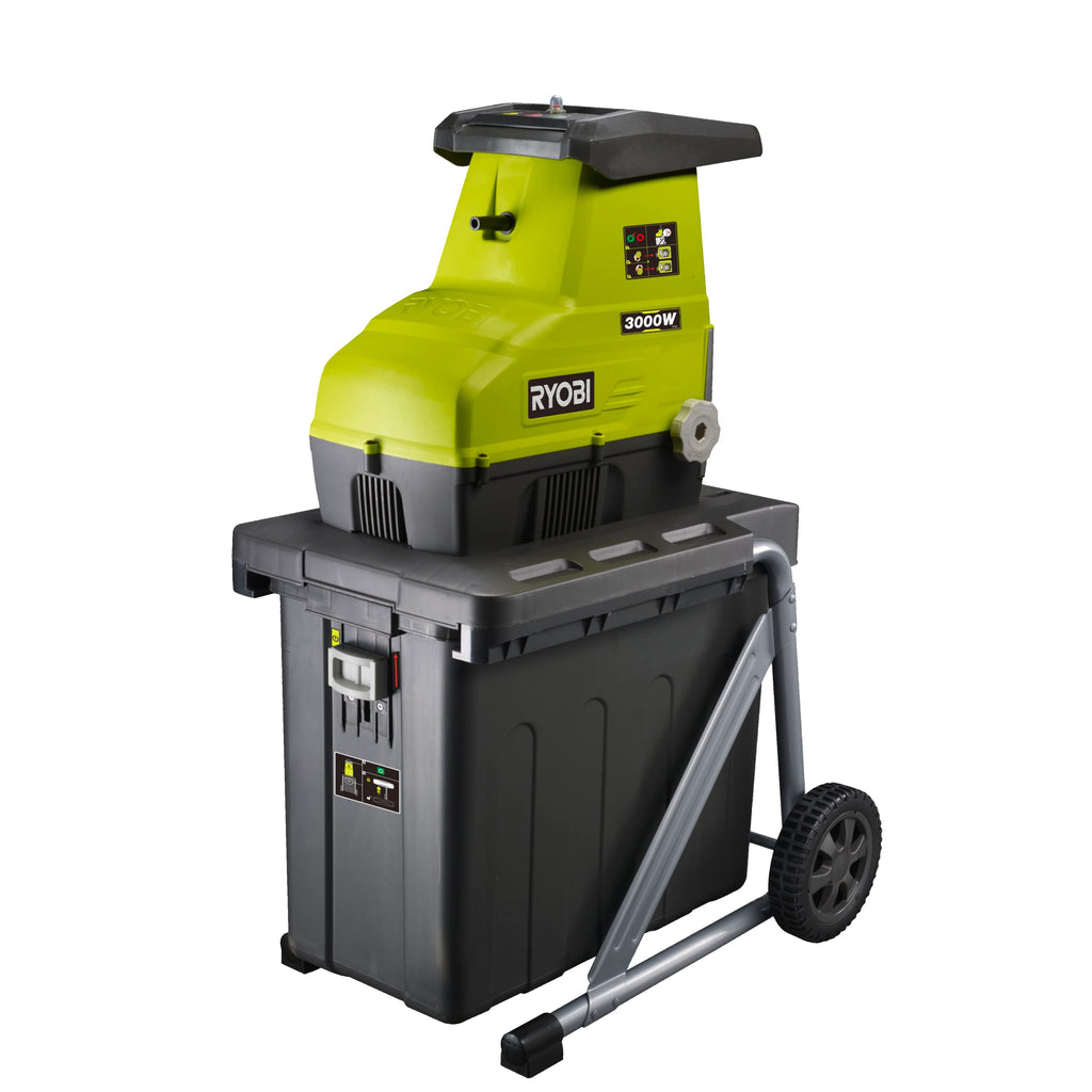 Broyeur de végétaux électrique RSH3045U 3000 W broyage branches jusqu’à 45 mm bac de ramassage 55 L