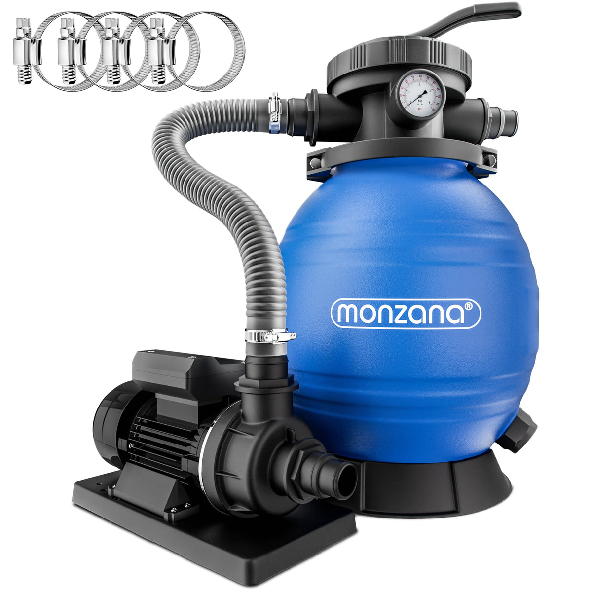 Pompe filtre à sable pour piscine 10,2 m³/h SF12K MZPP14 400 W réservoir 25 L 230 V raccord 32 à 38 mm