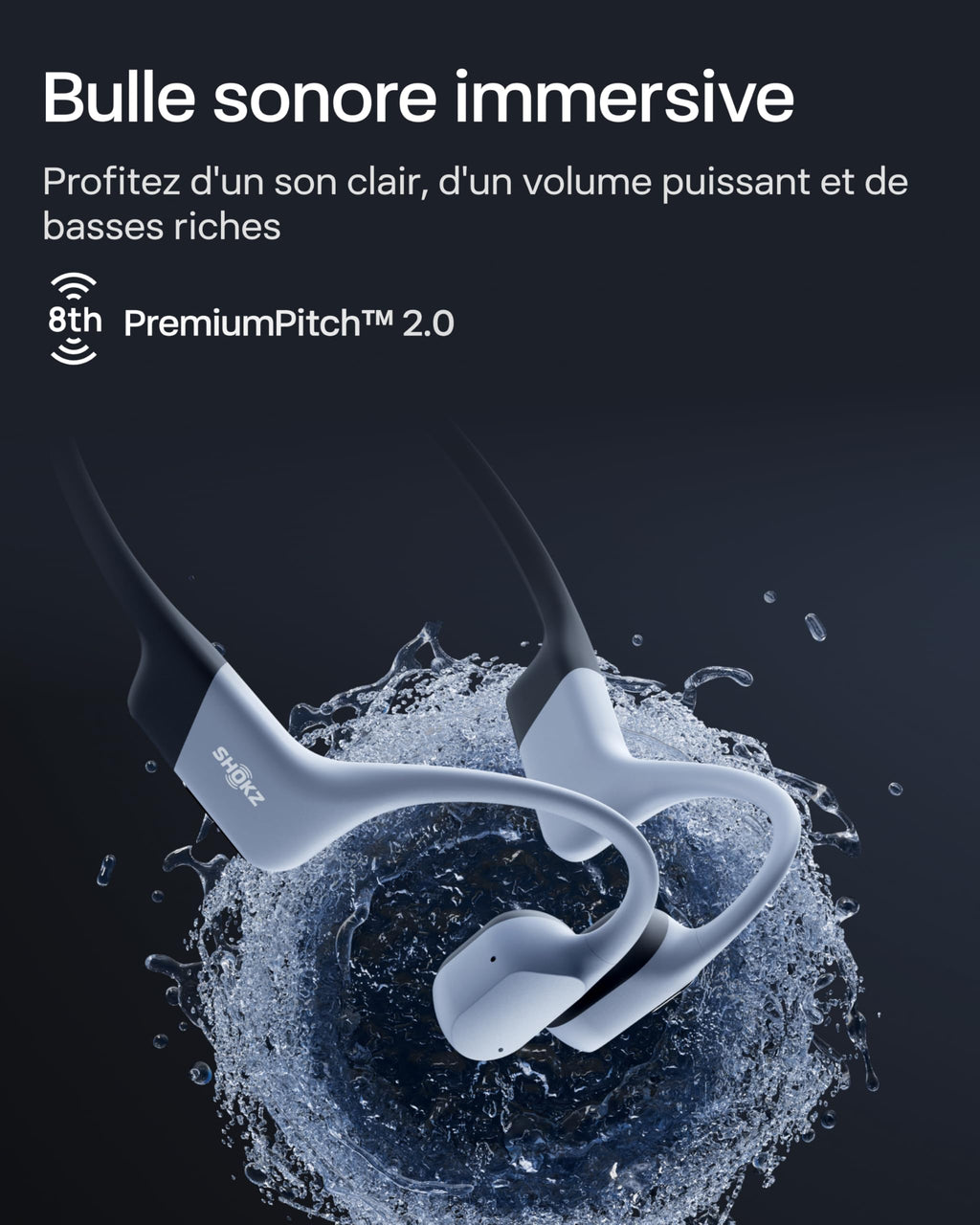 Casque à Conduction Osseuse Open-Ear S711 Bluetooth 5.4 IP68 32 Go MP3 9 h d’Autonomie 105 dB Gris