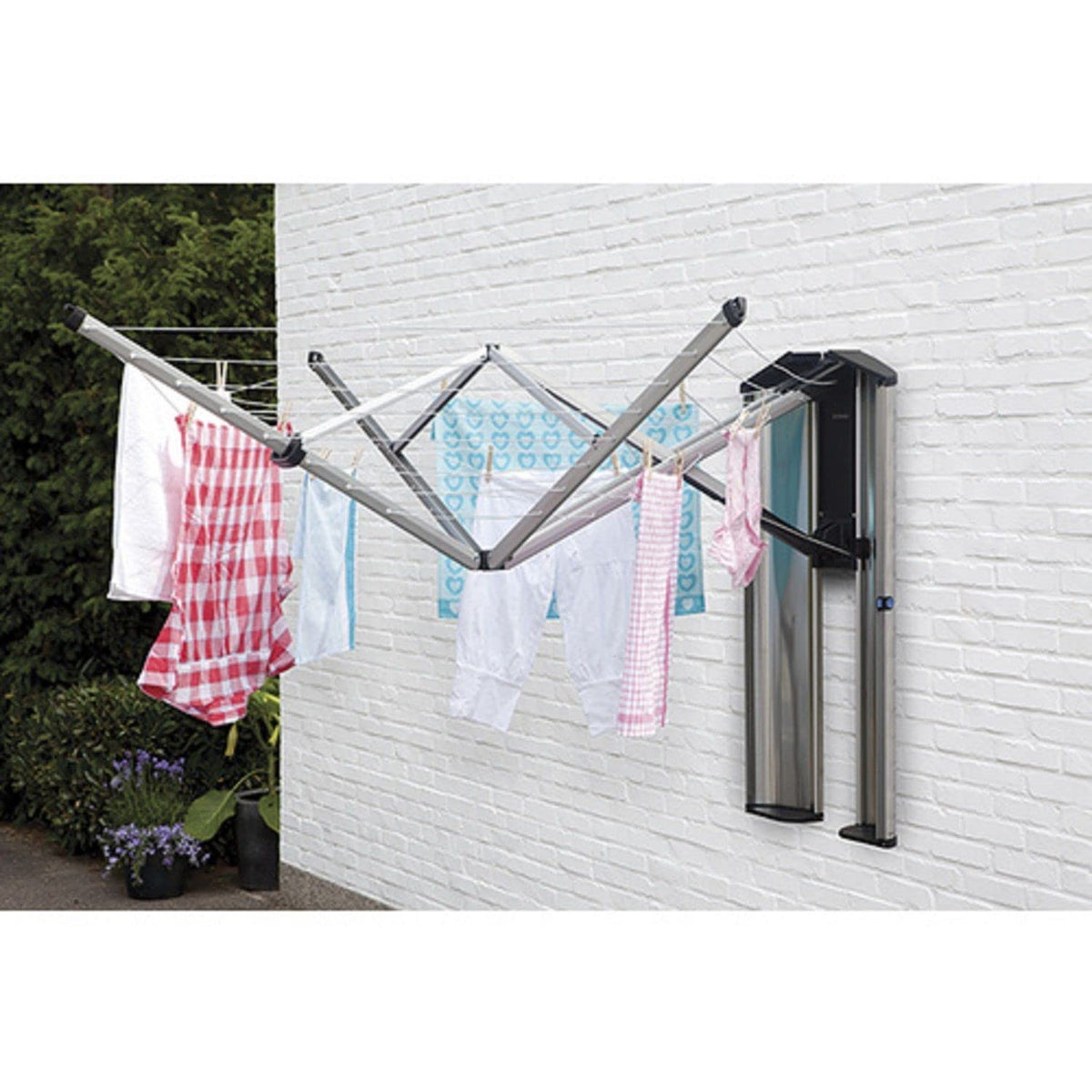 Étendoir mural pliable WallFix 184 x 182 cm 24 m de cordes à linge capacité 20 kg montage mural