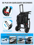 Fauteuil roulant pliable pour adultes 9 kg aluminium poignée télescopique roues PVC accoudoirs rabattables repose-pieds pliables noir
