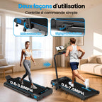 Tapis de Course Pliable X381pa 2,75 CV 12 km/h Inclinaison 9% 12 Programmes HIIT Application Télécommande Écran LED