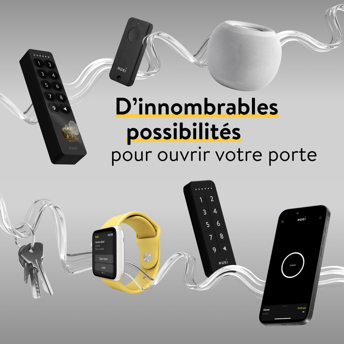 Serrure électronique intelligente Ultra Bluetooth Wi-Fi Matter 3 modes de verrouillage cylindre universel câble de charge