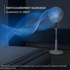 Ventilateur sur pied VU5677 10 vitesses 60 m³/min 21 dB(A) oscillation 120° hauteur réglable minuterie 12 h télécommande
