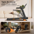 Tapis de course pliable inclinable 12 km/h 15 % 136 kg écran LED 12 programmes amortissement