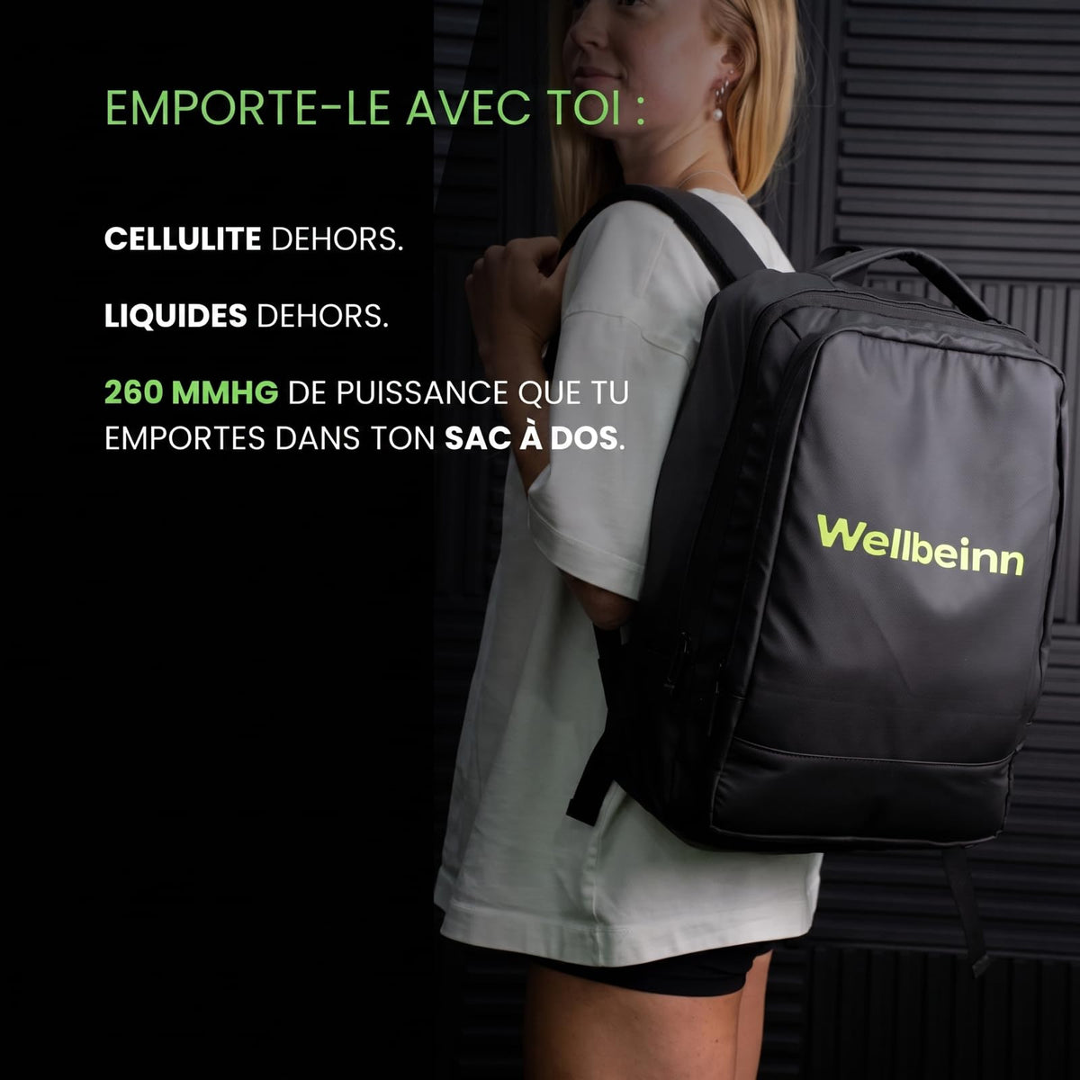 Pantalon de pressothérapie sans fil HighFly Pro 01 6 chambres 0 à 200 mmHg 6 niveaux 5 programmes écran LCD Bluetooth USB-C
