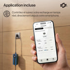 Chargeur pour voiture électrique Type 2 Schuko 3,7 kW monophasé 8-16 A câble 5 m affichage numérique réglable application