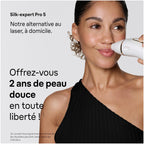 Épilateur à Lumière Pulsée PL5321 Silk·expert Pro 5 240 V 3 Têtes Pochette Rasoir Venus Blanc et Or