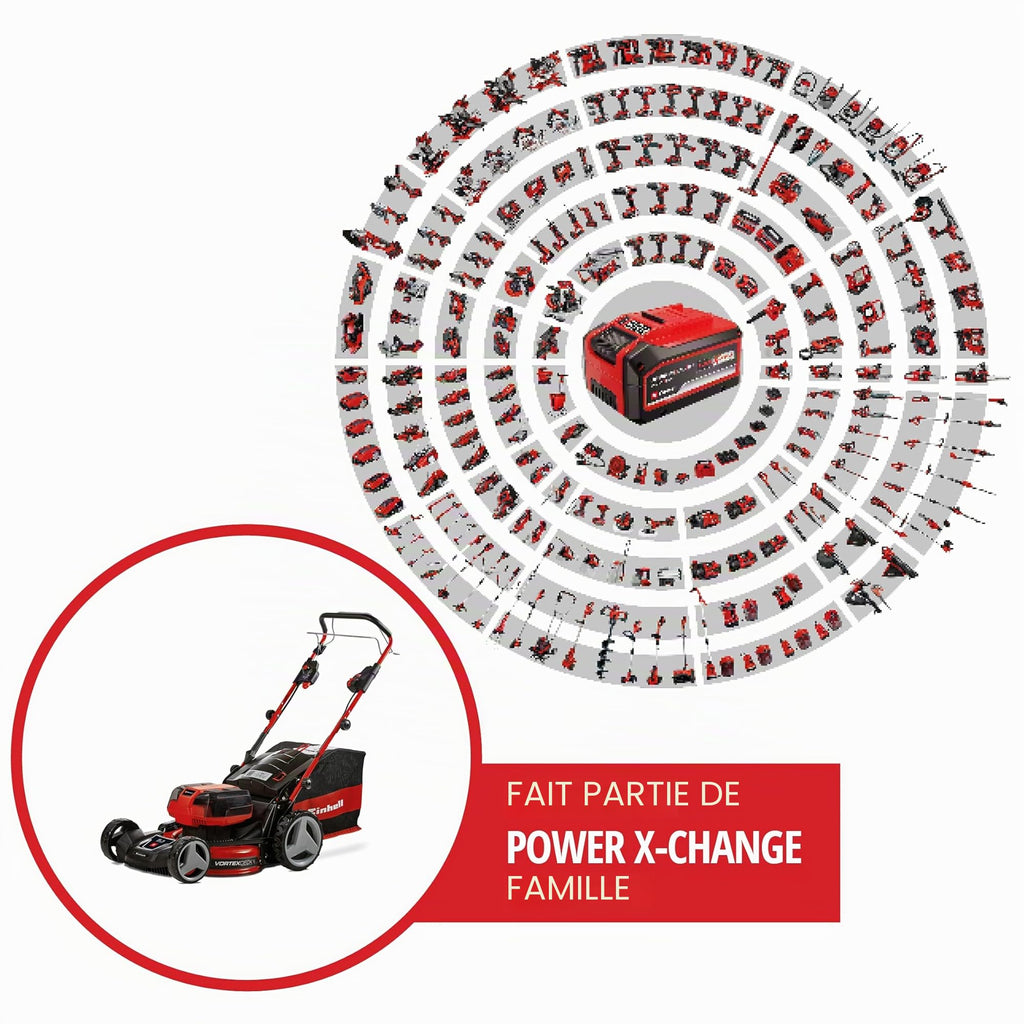 Tondeuse à gazon sans fil GP-CM 36/47 S HW Li 36 V 47 cm autotractée moteur sans charbon 2 batteries 4 Ah 2 chargeurs