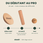 Planche d'équilibre en bois antidérapante pour entraînement équilibre posture proprioception charge maximale 120 kg kit complet