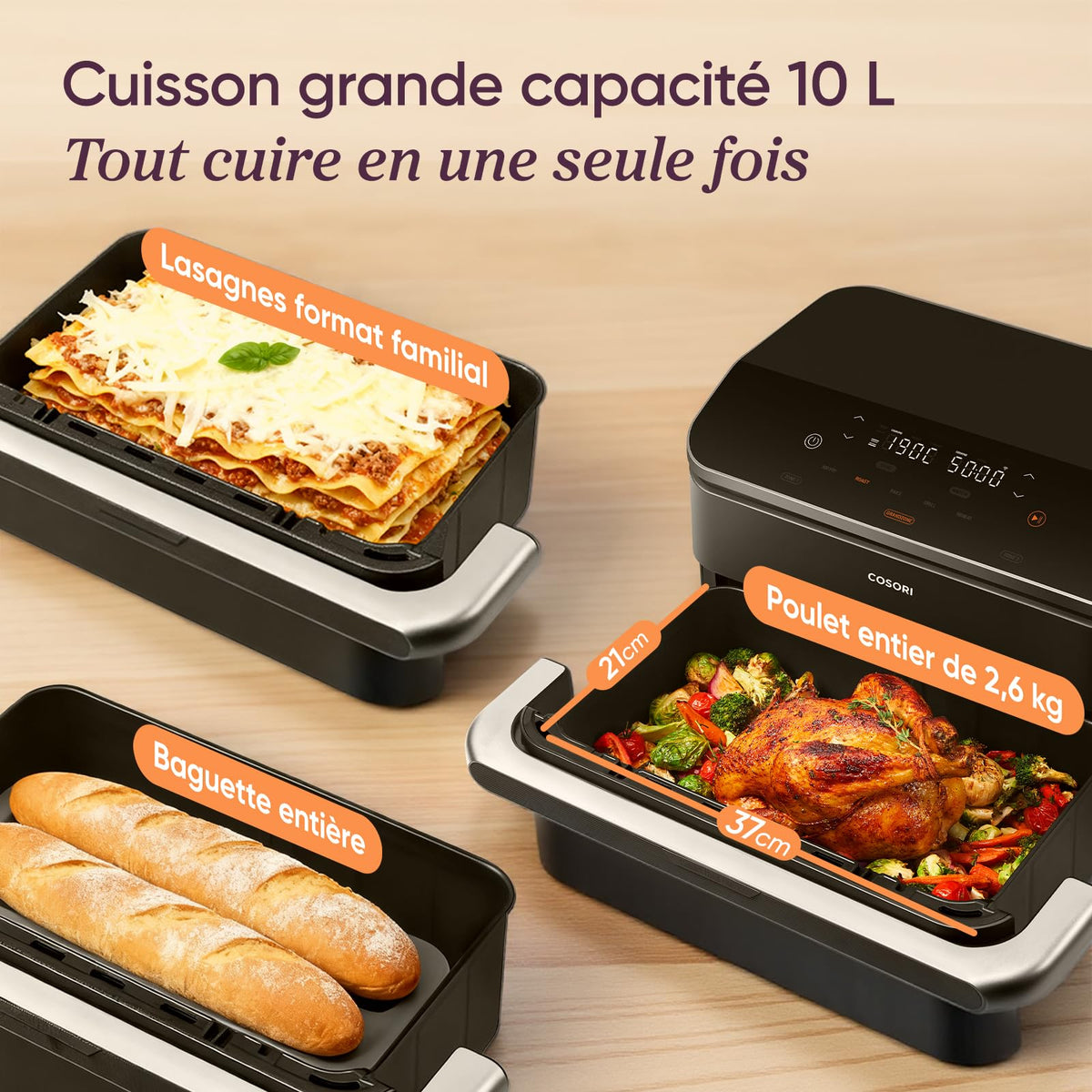 Air Fryer TwinFry 10 L double résistance Dual Zone 2800 W 2 paniers de 5 L 240 °C