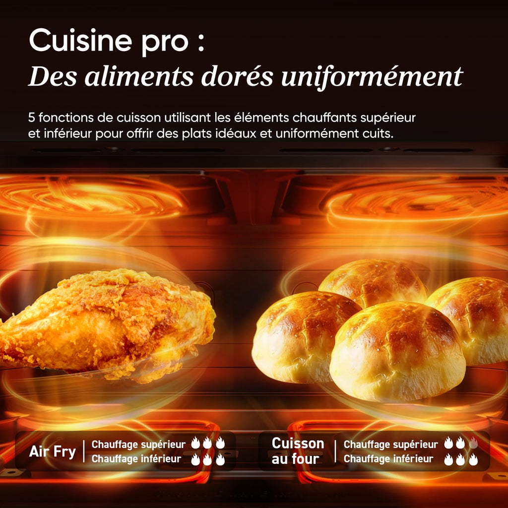 Air Fryer TwinFry 10 L double résistance Dual Zone 2800 W 2 paniers de 5 L 240 °C
